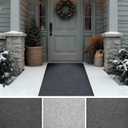 iCustomRug Hallway Runner Rug  3x7ft Black, Indoor/Outdoor, Non-Slip Rubber Backing, Low-Profile All-Weather Carpet, Non-Shedding & Easy Care, Entryway Mat Ideal for High Traffic Areas