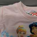 Disney Princess Girls Outfit ：Ruffle Long Sleeve Sweatshirt and Print Leggings Cute Cartoon Pullover and Pants Set for Fall Toddlers 2 Piece Girls Clothes for Back to School Gift Light Pink 5-6T