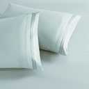 2 Pack King Size 20"X 36" Pillow Cases Light Blue Pillow Covers King Microfiber Pillowcases Soft Breathable Luxury Pillow Covers Embroidered Envelope Closure Bed Pillow Shams