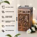 Wooden Cremation Urns for Human Ashes 20 lbs - Decorative Funeral, Burial Urn for Adult Female & Male - Wood Urn for Women, Men & Loved Ones - Butterfly
