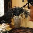 Giegxin 40" Halloween Black Flowers Branches Fake Artificial Faux Flowers Stems 4 Bundles Gothic Black Branches Curly Twig Picks for Vase Wreath DIY Bouquets Hanging Planter Home Office Centerpieces