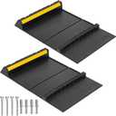 Rubber Garage Parking Mat 17.6 * 23.6 * 2.8" Heavy Duty Wheel Stoppers Anti-Slip Black Parking Aids Automotive Wheel Stabilizer 2 Packs