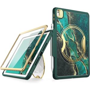 Clayco Nebula Case for iPad 9th/8th/7th Generation Case 10.2 Inch 2021/2020/2019, Multi-Angle Viewing Full Body Stand Cover for iPad 10.2" with Built-in Screen Protector & Pencil Holder, Prasio