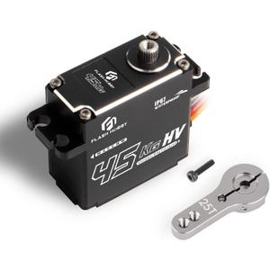 FLASH HOBBY 45KG Coreless Servo 8.4V High Torque Full Metal Gear Servo, IP67 Waterproof Steering RC Servo with Control Angle 270 for 1/10 Scale RC Cars, RC Crawler, Trucks & Robot Parts (45KG)