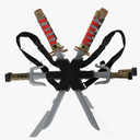 Morph Red Ninja Swords for Kids with Back Strap Costume Ninja Costume Accessories for Kids