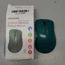 memzuoix 2.4G Wireless Mouse, 1400 DPI Computer Mice USB Receiver, Portable Wireless USB Mouse Battery Powered Cordless Mice for Laptop, PC, Desktop, 5 Buttons (Dark Green)