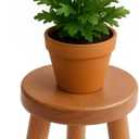 Rubber Wood 9" Round Plant Stand |Dip Dyed Black Stool, Wood Riser |Milking Stool (10" H)