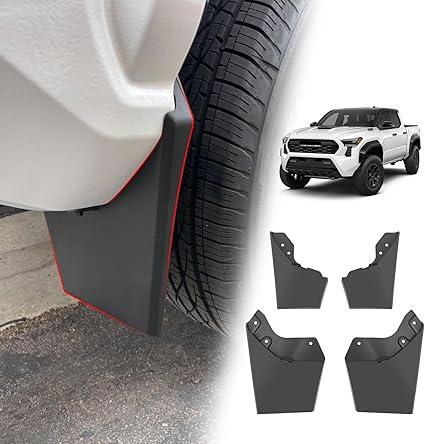 Muslogy Mud Flaps Splash Guards Compatible with Toyota Tacoma 2024 2025 2026 Accessories Front and Rear Mud Guards 4PCS No Drilling Heavy Duty Fender Mudguards Kit with Hardware Accessories