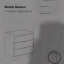 Prepac Simply Modern Nightstand Bedside Table, White Nightstand for Bedroom, End Table with 3 Drawers 26.5" W x 26.75" H x 16" D