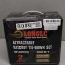 Retractable Ratchet Straps Heavy Duty, 1.73" x10', 2 Pack Black, 4,400LBS Breaking Strength, Best for Cargo, Truck, Bicycle, Motorcycle with Storage Bag