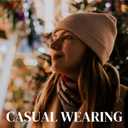 3 x PFFY Beanie for Men Women Unisex Knit Cuffed Plain Winter Beanies Hats Skull Cap (Beige)