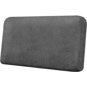Imnopqr Loveseat Cushion Cover Leather-Look 1PC Stretch Love Seat Slipcover for Living Room Individual Couch Seat Protector, Pet-Friendly, Non-Slip, Easy Fit - Grey