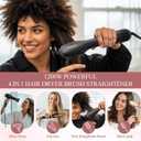 Hair Dryer Brush Blow Dryer Brush Straightener, 4-in-1 Professional 1200W Ionic Hot Air Brush Styler with Ceramic & Tourmaline Technology, One Step Hair Dryer & Styler Volumizer for All Hair Types