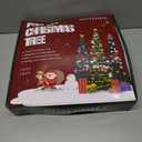 SINTENILL 5 FT Pop Up Christmas Tree with Timer Lights and Decorations, Silver Artificial Tinsel Christmas Tree with 24 Ball Ornaments, Collapsible Pencil Tree for Home, Office, Holiday Party