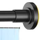 CorkLatta Black Shower Curtain Rod 31 to 80 Inch,1 Inch Diameter Adjustable Spring Tension Stainless Steel Telescoping Rod,Easy Install,No Rust