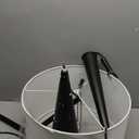 Globe Electric 67224 70" Floor Lamp, Matte Black Finish, White Fabric Shade, Modern Tapered Frame, E26 Base, Contemporary Living Room and Bedroom Lighting