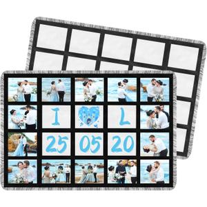 2 pcs Sublimation Blanket Blanks 40"X60" Throw Blankets for Heat Press, DIY Custom Personalised Sublimation Photo with 20 Panel