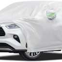 Car Cover Custom Fit for Toyota Highlander 2001-2026, Migaven Waterproof Full Exterior Cover Sun Rain Protection with Door Zipper and Cotton Lining, Silver