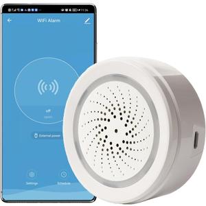 Smart Wi-Fi Siren Alarm: Wireless Strobe Siren with Sound and Light Alarm, 100dB Sounder, App Remote Control, Burglar Alarm Links with Tuya Smart Devices for Home Security & Home Automation