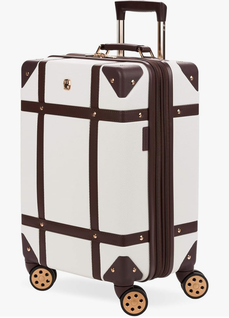 SwissGear 7739 Hardside Luggage Trunk with Spinner Wheels, White, Carry-On 19-Inch