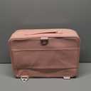 Gzcz Large Capacity Travel Makeup Case Organizer, Professional Cosmetic Bags for Women, Waterproof PU Leather Makeup Bag with Adjustable Dividers and Shoulder Strap for Brushes and Jewelry (Criss Cross Pink)