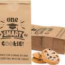 Luckyhern 48 Pcs 2026 Graduation Candy Cookie Treat Bags Kraft Paper Grad Gift Bags Bulk for 2026 Class Graduation Favor Cookie Gift Bags for Snack Candy Cookie Party Supplies