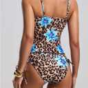 Verdusa 2 Piece Leopard Cute Tankinis Swimwear for Women Polka Dots Beach Outfits 2026 Bikini Sets (L)