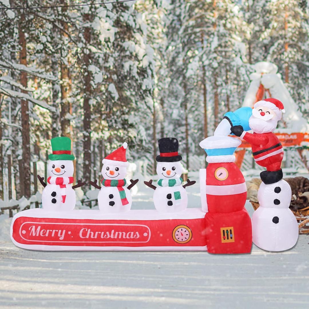 Vipush 6.9 FT Christmas Inflatable Decorations Snowman Maker Christmas Decorations Outdoor Inflatable with LED Light, Outdoor Holiday Decor Blow Up Yard Decor