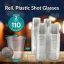 Reli. (110 Count 2 oz Plastic Shot Glasses Disposable | Clear Jello Shot Cups | Mini Plastic Cups for Party, Sauces, Samples | BPA Free, Shatterproof, 1oz Mini Glasses Disposable