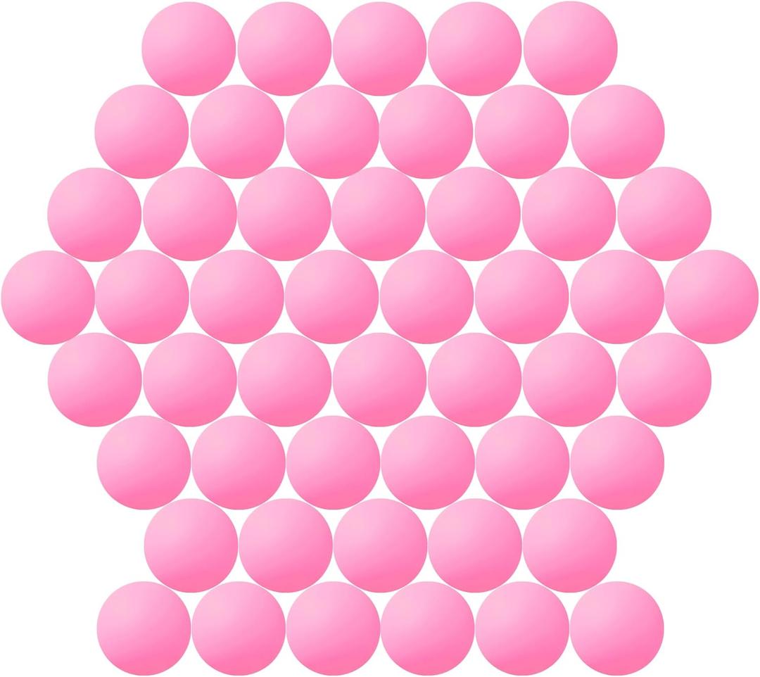40MM Ping Pong Balls, 50 Pack Assorted Colored Tennis Balls Multi Color Plastic Balls Fun Beer Ping Pong Balls Bulk for Beer Pong Balls, Arts and Craft, Party Decoration, Cat Balls (Pink)