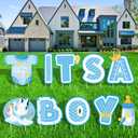Blue Baby Shower Decorations - 10 Pcs It's a Boy Yard Sign Welcome Home Baby Lawn Sign with Stakes for Outdoor Indoor Garden Gender Reveal Decor Photo Props