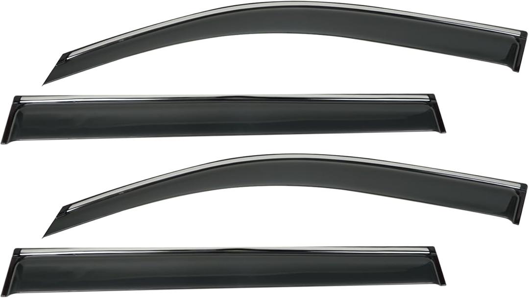 4Pcs Window Visor Deflectors Rain Guards for 2014-2020 Nissan Rogue Chrome Trim