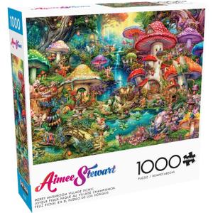 Buffalo Games - Aimee Stewart - Merry Mushroom Village Picnic - 1000 Piece Jigsaw Puzzle for Adults -Challenging Puzzle Perfect for Game Nights - Finished Size is 26.75 x 19.75
