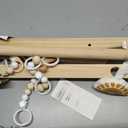 Mallify Wooden Baby Gym with 6 Gym Toys, Foldable Baby Play Gym, Natural Pine Wood Play Gym, Frame Activity Center Hanging Bar, Wooden Play Gym