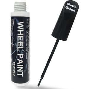 SYOAUTO Matte Black Rim Touch Up Paint, Car Wheel Scratch Repair Touch Up Paint Pen, Universal Color Rim Wheel Paint (Matte Black)