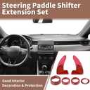 Steering Wheel Shift Paddle Extension Air Conditioning Switch Knob Cover Set for Dodge Durango Charger Challenger for Jeep Grand Cherokee Car Interior Trim Accessory Red