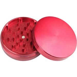 Spice Grinder Crasher 3 Inch Portable Size with Magnetic Lid - Red