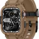 amBand Compatible with Apple Watch Series 9/8/7/6/5/4 & SE 3/2/1 41mm/40mm Band Case for Men, M1 Sport Rugged Case with Strap Military Protective Cover Bumper for iWatch 41/40 mm - Desert Tan