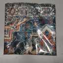 KOZYFLY Small Area Rug 2x3 Ft Rugs for Entryway Washable Boho Entry Rug Non Slip Door Mat Indoor Entrance Faux Wool Vintage Printed Kitchen Rug Throw Rugs for Entrance Kitchen, Red/Navy Blue/Brown