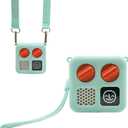 Protective Jacket for Yoto Mini with Shoulder Strap, Kid-Friendly Silicone Cover Case Compatible with Yoto Mini Audio Player Accessories with Wrist Lanyard, Aqua