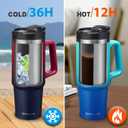 30 oz Tumbler with Handle and Straw - Flip Lid, Silicone Boot, Strap Carrier Bag, Cold 36H & Hot 12H, Stainless-Steel Coffee Tumbler Travel Mug, Insulated Water Bottle Coffee Cup for Women Men