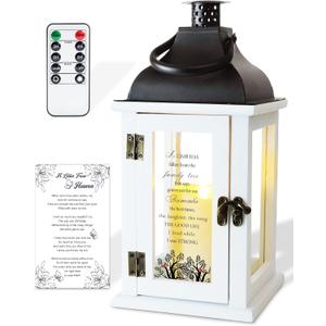 Homemory Memorial Lantern Bereavement Sympathy Gifts for Loss of Loved One, Memorial Gifts for Loss of Mother Loss of Father in Memory of Loved One Remembrance Gift with LED Candle & Remote