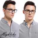 3 x Reading Glasses for Men Large Spring Hinge Readers Blue Light Blocking Computer Eyelgasses (S1, C3, 3 Black)