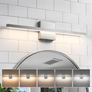 Brushed Nickel Vanity Light for Bathroom - 23.6inch Bathroom Vanity Light Fixture Dimmable 5CCT Modern Bathrooms Sconce 18W LED Bathrooms Wall Lighting Fixture Over Mirror