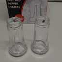 Salt & Pepper Shaker Set for Kitchen - 4 oz Clear Glass Salt & Pepper Shakers with Stainless Steel Lid, Adjustable Pour Holes, for Salts, Ground Peppercorn & Spices, Set of 2