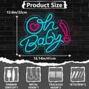 Oh Baby Neon Sign for Wall Decor, Baby Shower LED Neon Light for Boy Girl, Gender Reveal, Birthday Party Wall Decor,16.14x12.6 inches