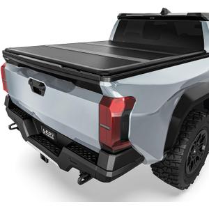 LEDKINGDOMUS Hard Tri-fold FRP Tonneau Cover Fits for Toyota Tacoma 2024 2025 2026, 5ft Bed with Track Rail System(Excl. Trail)