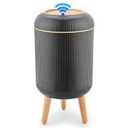 Pukomc Smart Sensor Wastebasket, Convenient and Hygienic Easy to Use, Technology Sensor Waterproof Wastebasket Plastic Trash can for Kitchen, Bathroom, Bedroom, Living Room, Office and Outdoor Black (1 Pack)