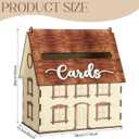 AceOrbit Rustic House Wedding Card Box for Reception 10x 6x11.5 Inch Large House Shaped Wooden Just Married Box Gift for Wedding Keepsake Newlyweds Baby Shower Party Favors