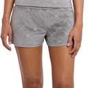 Juicy Couture Women's 2 Piece Velvet Fleece Short Sleeve Shirt and Pajama Shorts Lounge Sleepwear Set (Medium, Grey Jc Embossed)